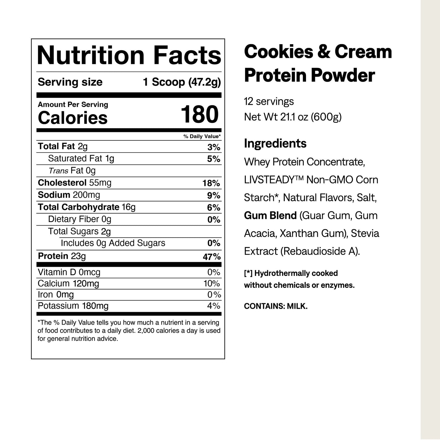 Cookies & Cream Protein + Energy Powder