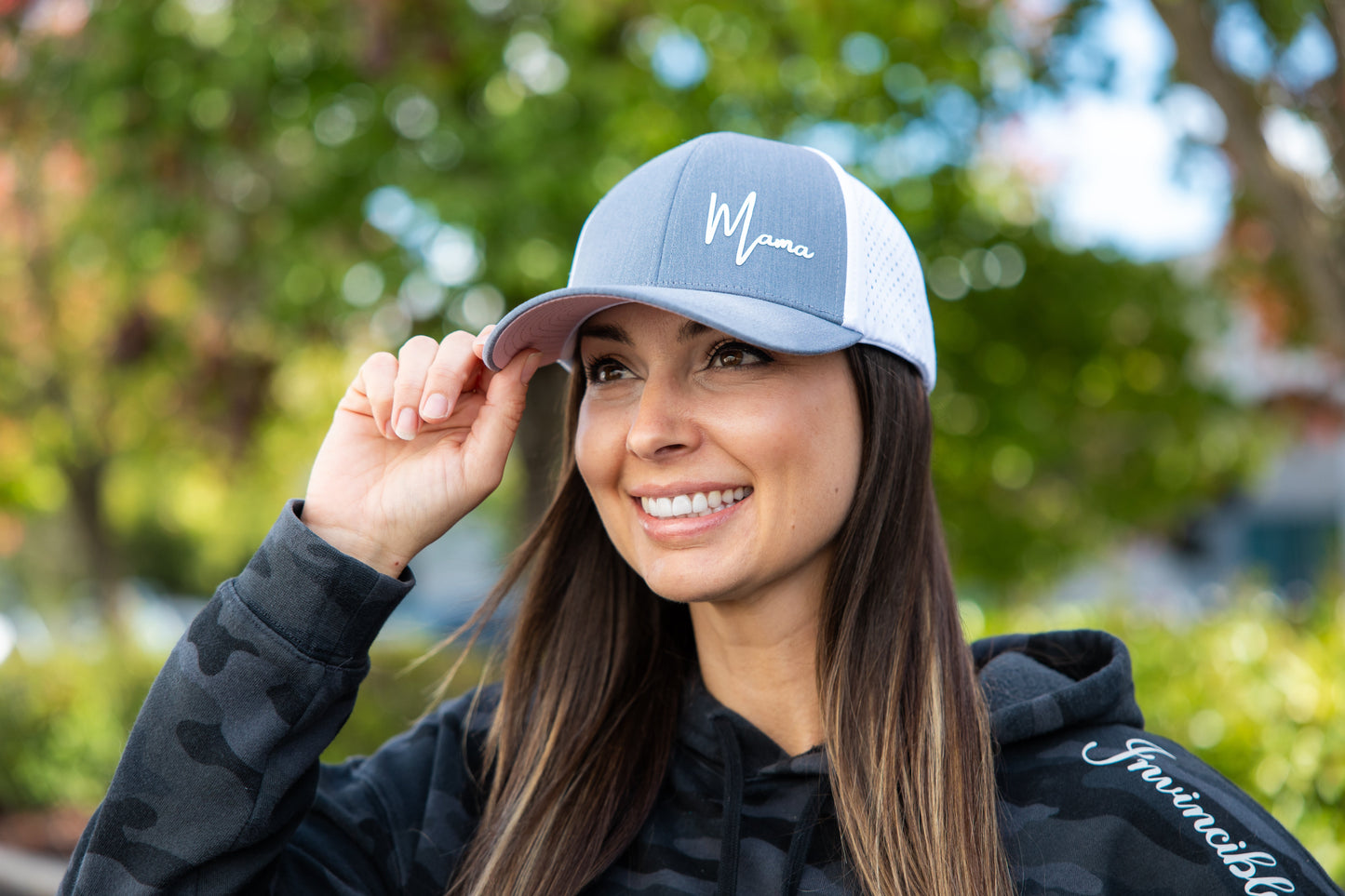 DadBod Premium Active Mama Hat (Heather Grey/White)