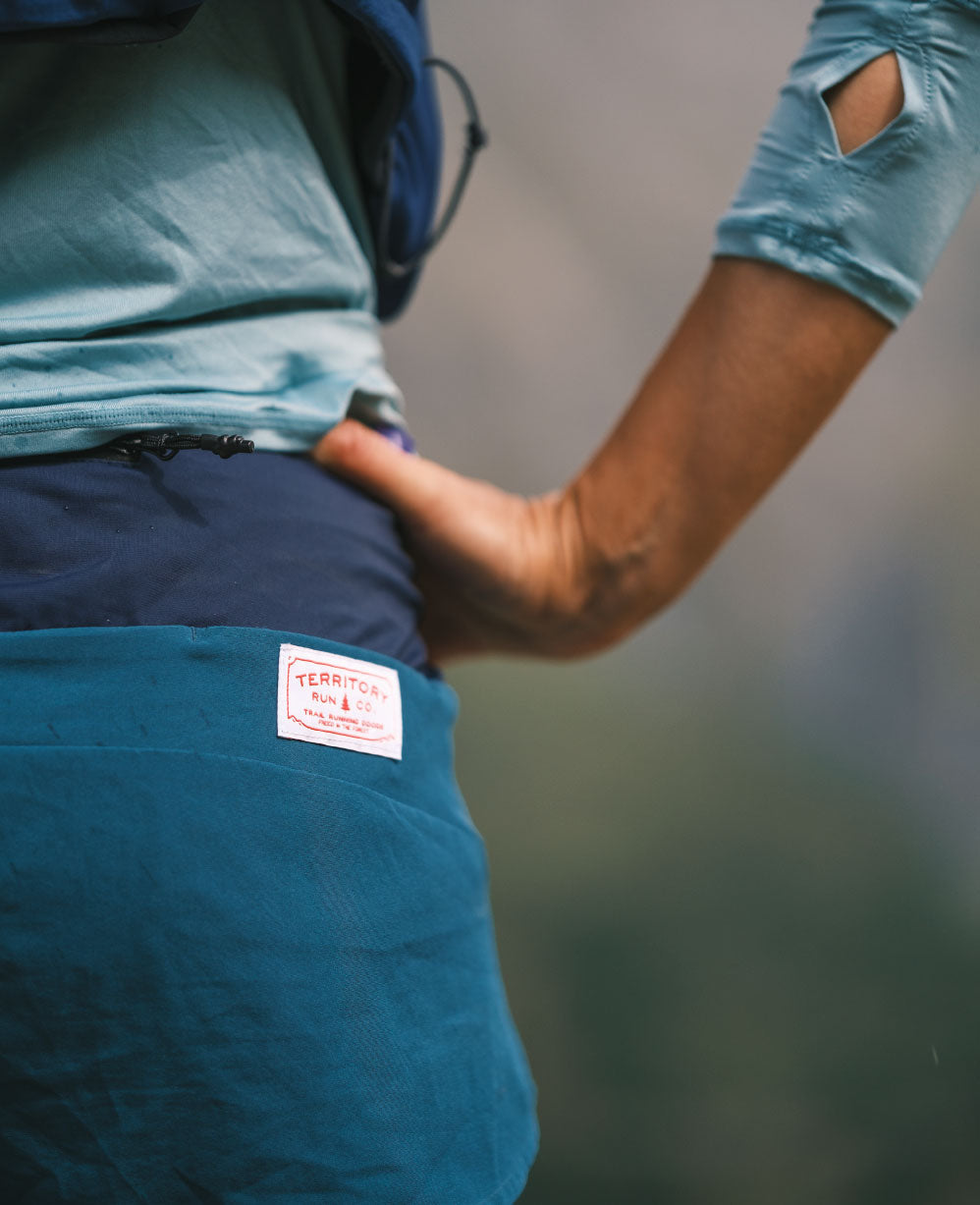 Territory Running Co | Women's Long Haul Short- Sea Green