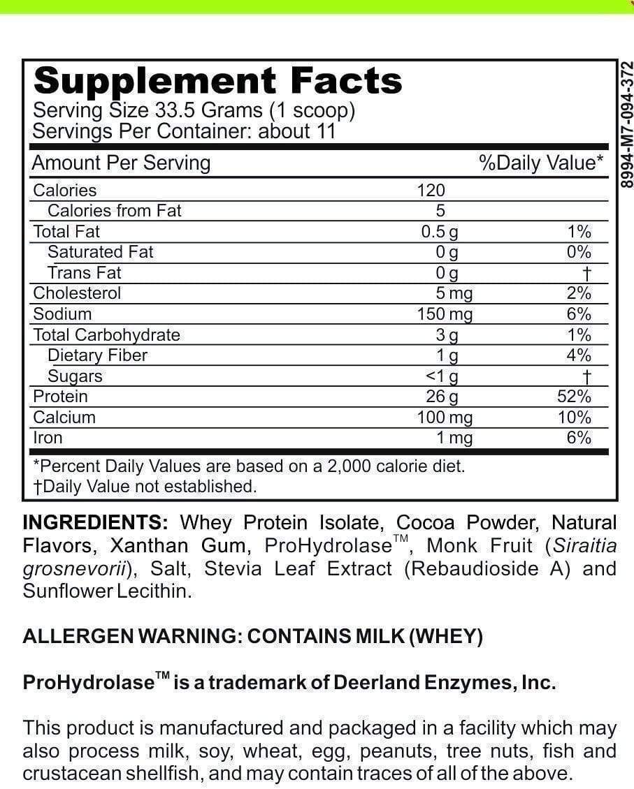 Gut Friendly Whey Protein Isolate Low FODMAP Certified, Paleo, Keto (Chocolate)