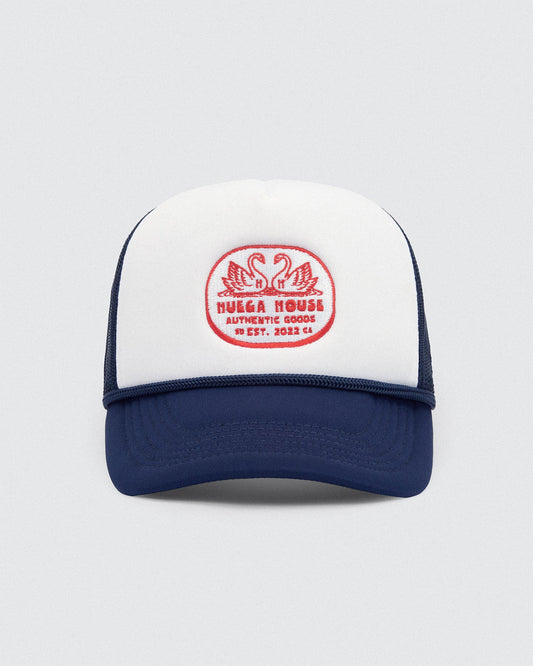 Double Swan | Navy Blue & White