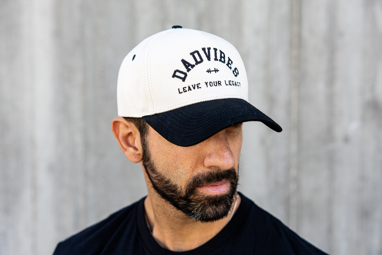 DadBod DadVibes 5 Panel Hat (Cream/Black)