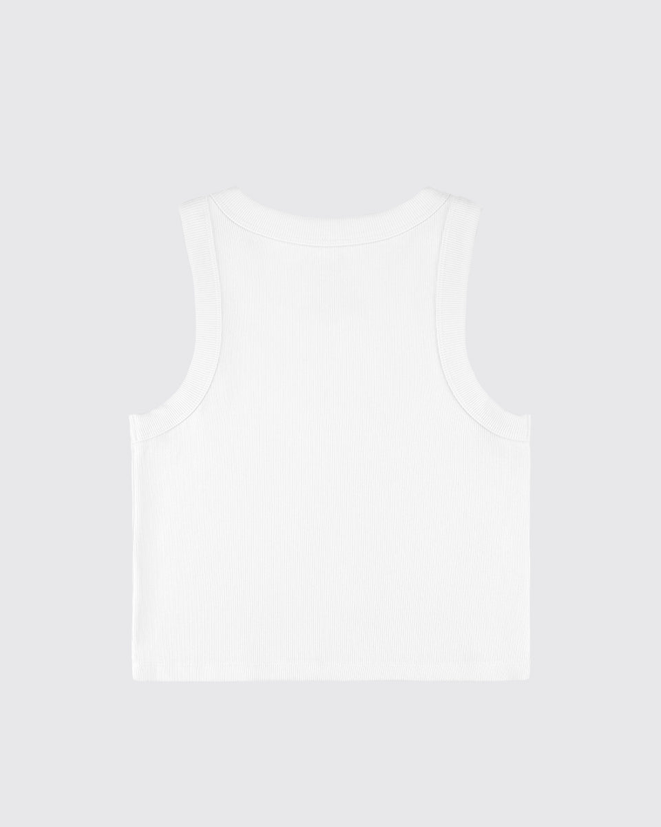 Organic Crop Tank | White