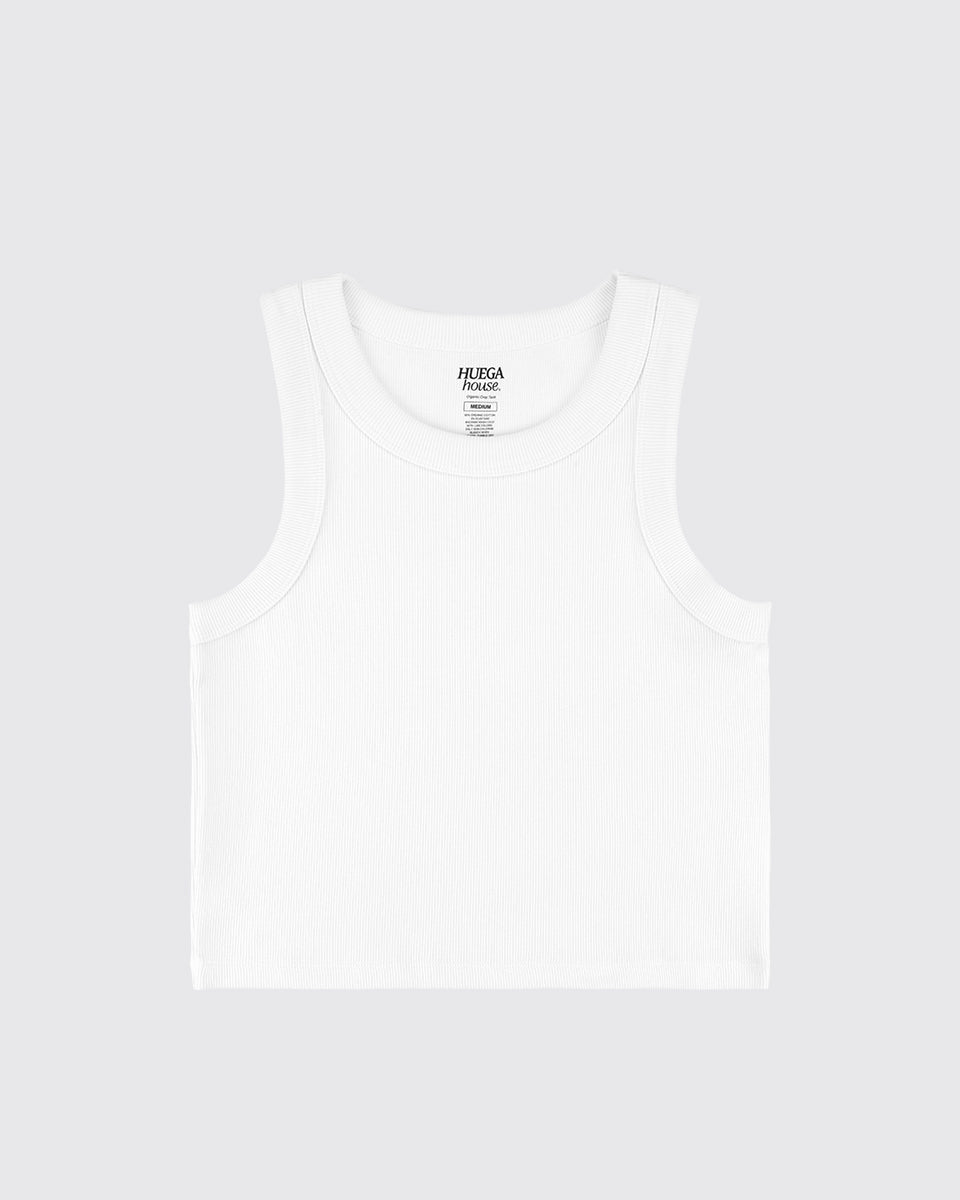 Organic Crop Tank | White