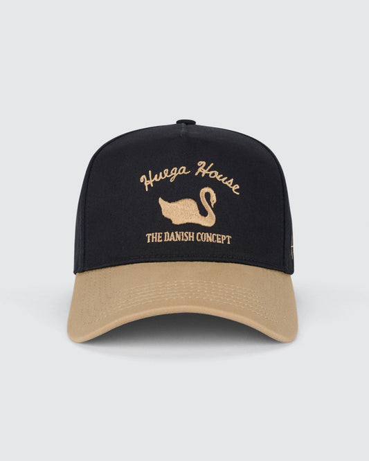 Huega House | Vintage Swan | Khaki & Black Hat