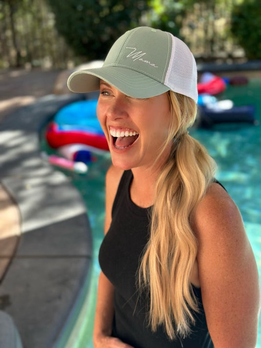 DadBod | Sea Foam/White Mesh Mama Hat DadBod